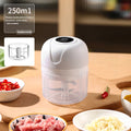 Mini Processador Triturador Elétrico 3 Laminas Moedor Alho Cebola Carne Vegetais Fruta Amendoim Recarregável USB 250ml