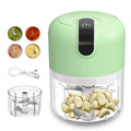 Mini Processador Triturador Elétrico 3 Laminas Moedor Alho Cebola Carne Vegetais Fruta Amendoim Recarregável USB 250ml