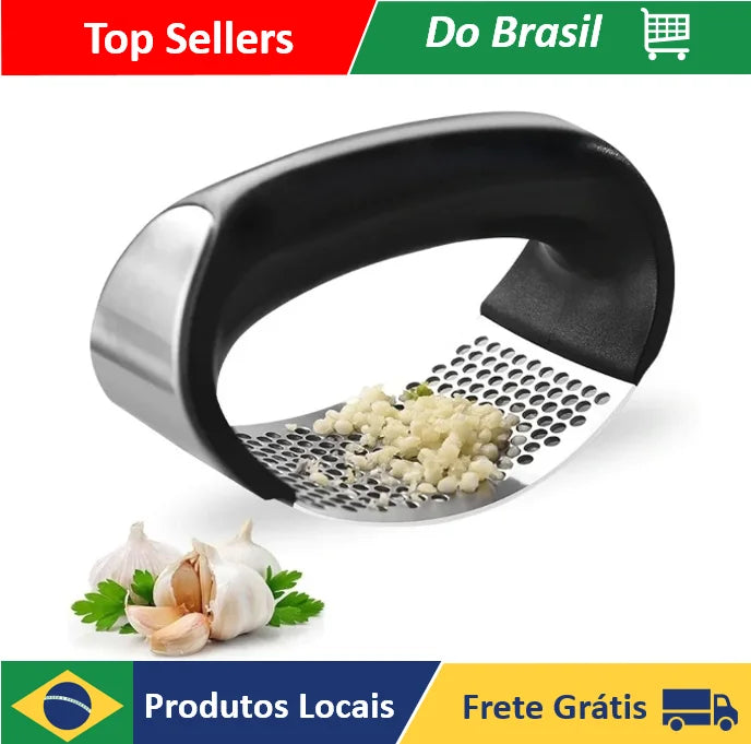 Espremedor Amassador Triturador De Alho Inox Manual Cozinha Garlic Press