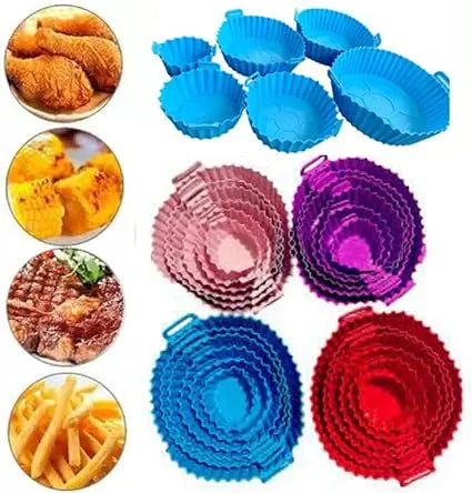 6 Kit AirFryer Air Fryer Round Silicone Protective Covers and Oven Electric Fryer Kitchen Practicality