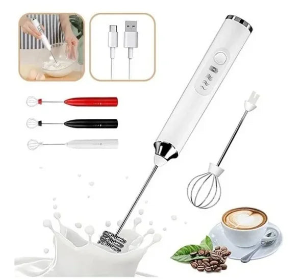 2 in 1 Electric Rechargable Mixer Egg Whisk Milk Cafe