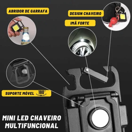 Mini Lanterna Com led Portátil/USB Recarregável 3 Modos De Luz Lanternas De Chaveiro E Abridor De Garrafas/De Emergência