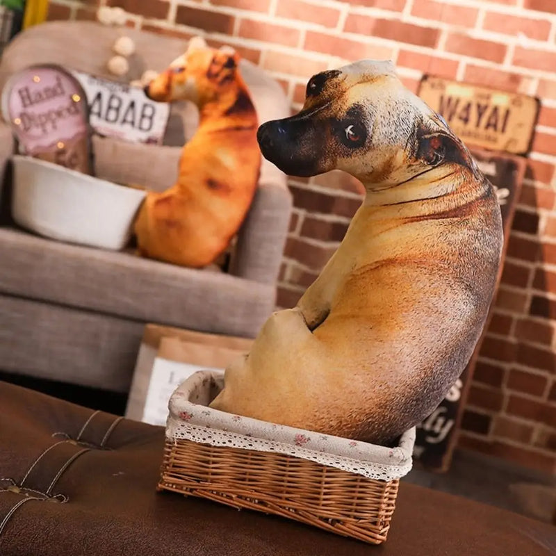 Almofada de almofada estampada com animal fofo 3D realista, cabeça de cachorro engraçada, cosplay, brinquedo favorito para crianças, almofada para casa