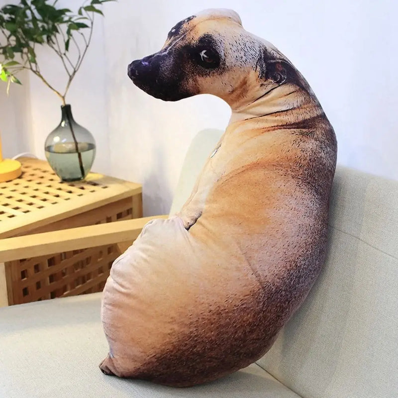 Almofada de almofada estampada com animal fofo 3D realista, cabeça de cachorro engraçada, cosplay, brinquedo favorito para crianças, almofada para casa