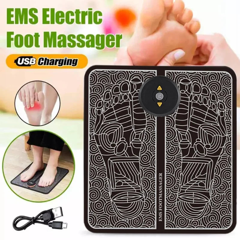 Tapete Massageador Ems Tens Elétrico Para Pés Fisioterapia Relaxamento Muscular De Pés Recarregável