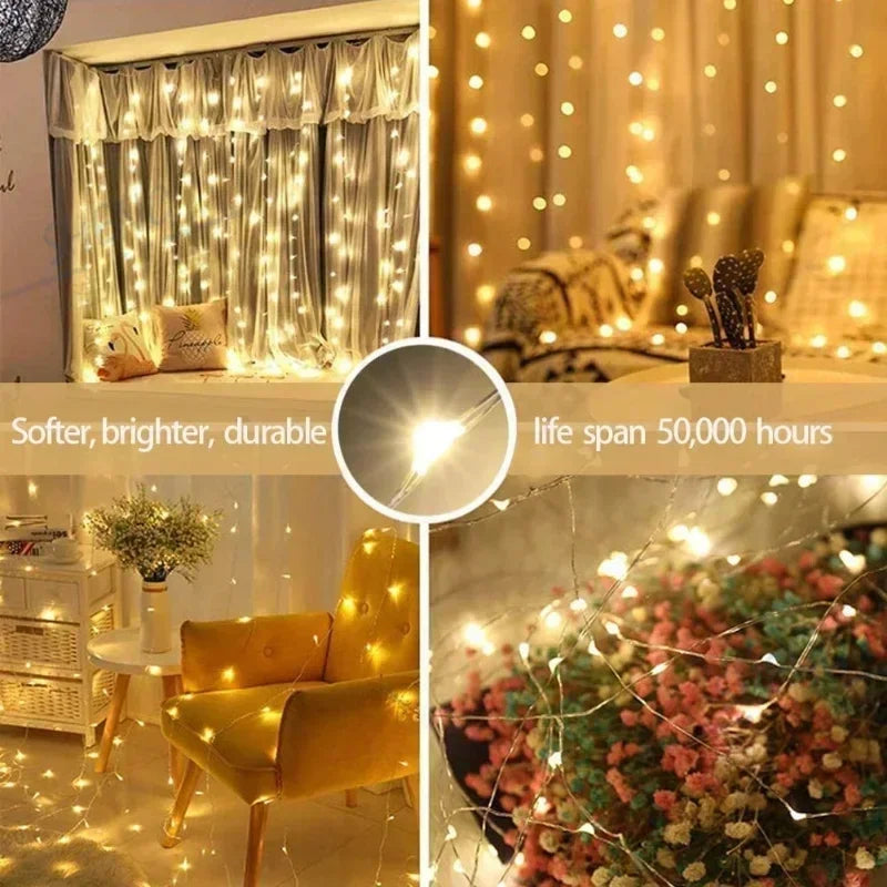 6x3m/3x3m cortina grinalda na janela usb power luzes de fadas festão com comando à distância ano novo grinalda luzes led decoração de natal