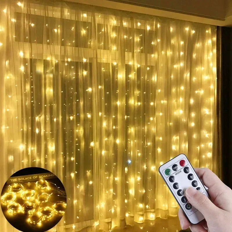 6x3m/3x3m cortina grinalda na janela usb power luzes de fadas festão com comando à distância ano novo grinalda luzes led decoração de natal