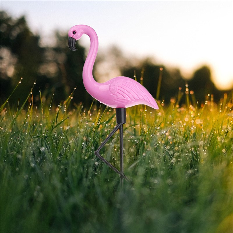 Luz solar um para três flamingos ao ar livre pátio de jardim à prova d'água para inserir luzes de paisagem de gramado